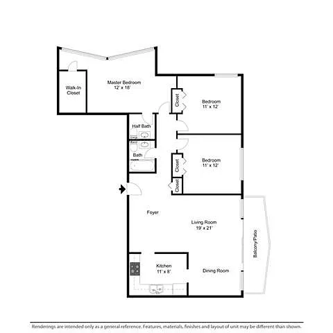 Floor plan 3 Bed 1.5 Bath
