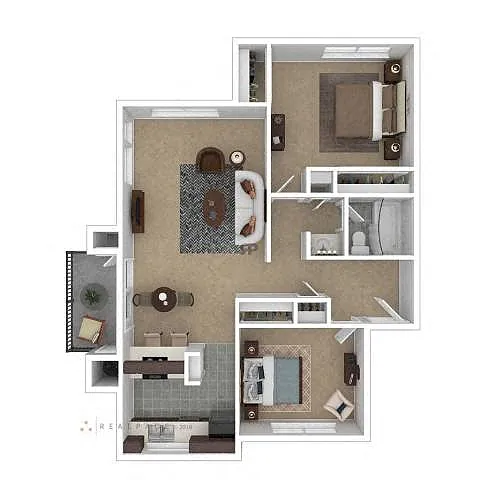Floor plan Two Bedroom One Bath