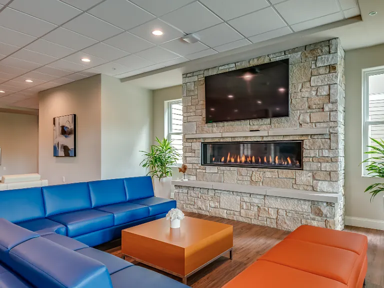 Community Gathering Area with Fireplace