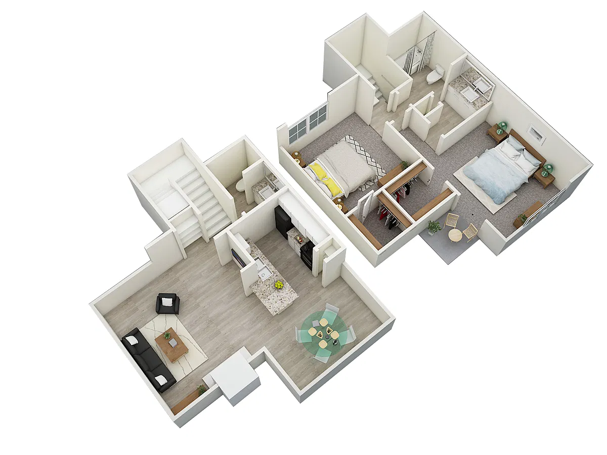 Floor plan Two Bedroom Townhome
