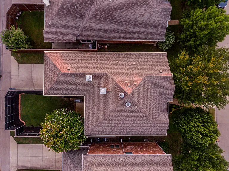 Aerial view of the home