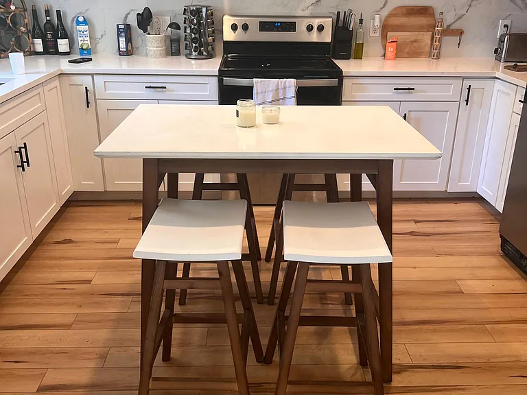 Styled kitchen to give a sense of what the space could like with decor