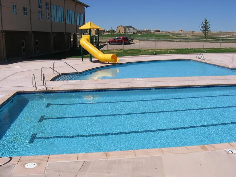 Lap pool and kid's splash area at the YMCA Recc Center.