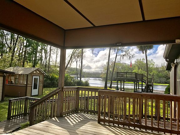 View from huge covered porch