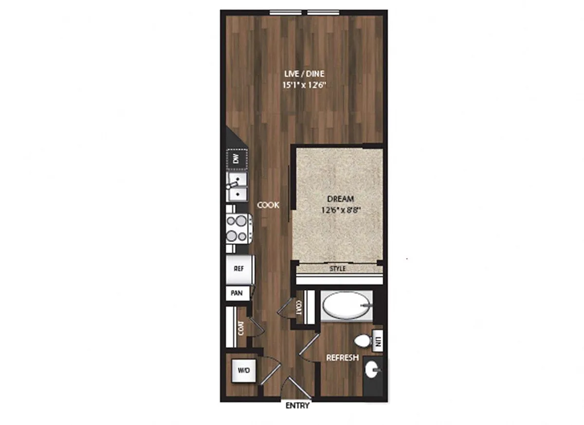 Floor plan Phase II 1x1 E