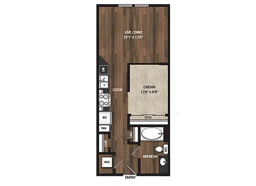 Floor plan Phase II 1x1 E