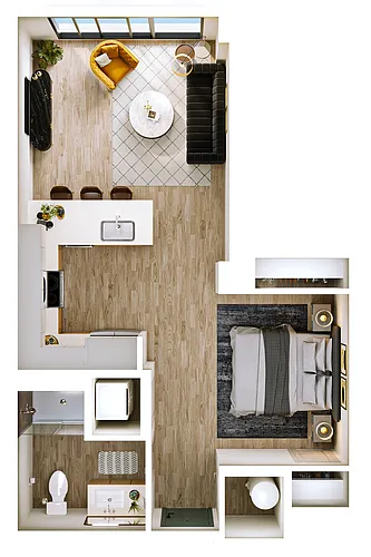 Floor plan A1 - Jr One Bedroom