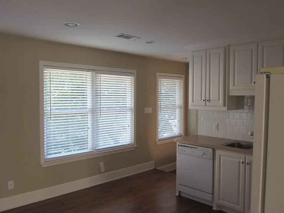 Partial Open Kitchen view from living area and rear windows