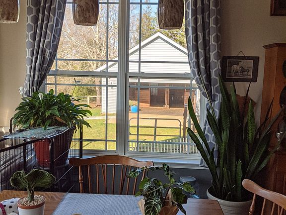 View of barn from dining