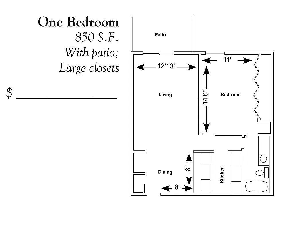 Floor plan One Bedroom