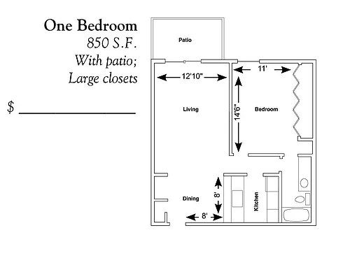 Floor plan One Bedroom