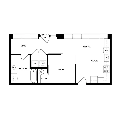 Floor plan 1 Bed/1 Bath Live/Work-Double Stack