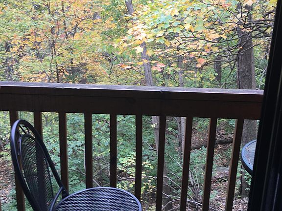 View from balcony with creek below.
