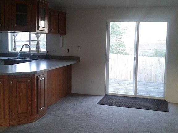 Dining room is open and has views.