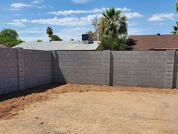 New fence in backyard