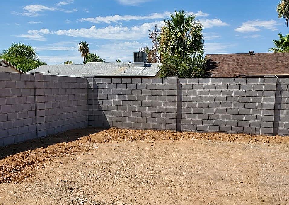 New fence in backyard