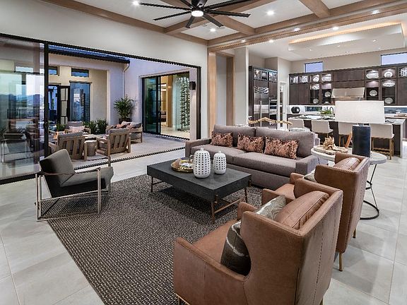 Open-concept floor plan with interior courtyard