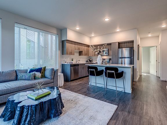 Ascend Apartments Living Room and Kitchen
