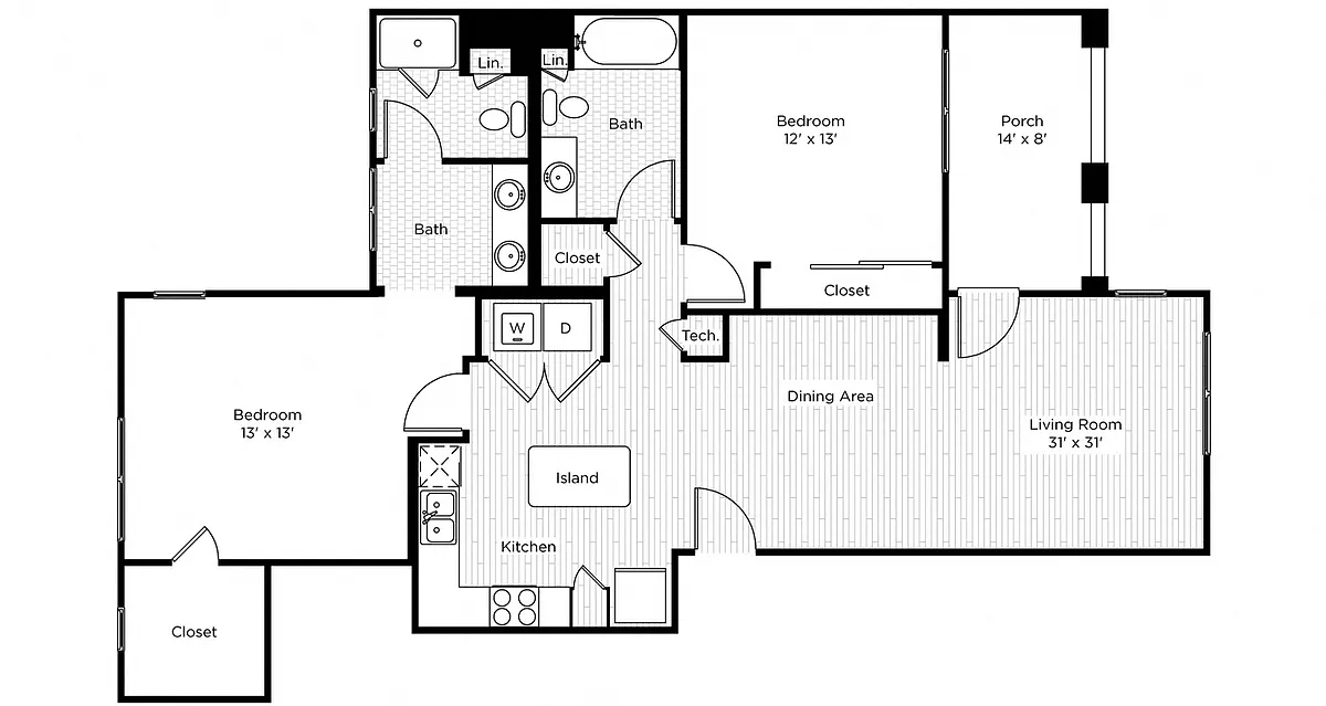 Floor plan Botanica - 2AS