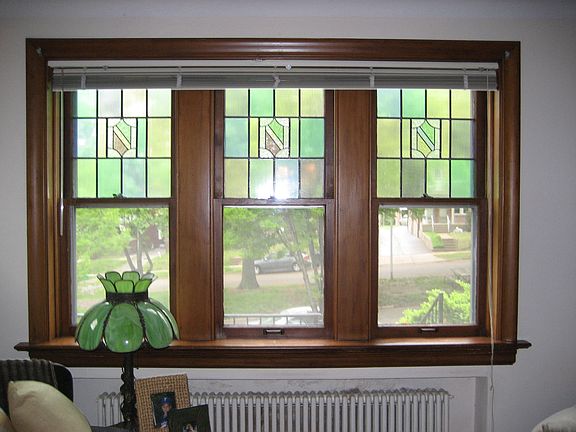 L R stain glass