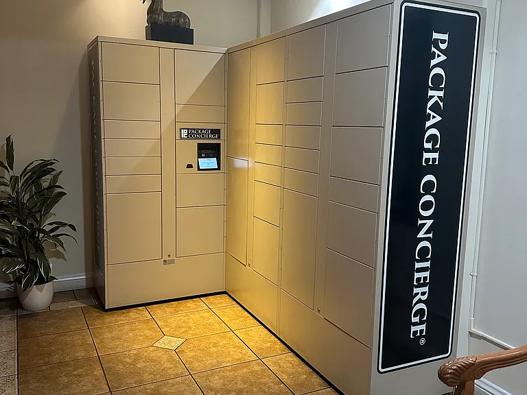 A package concierge system is available in the lobby for secure and convenient delivery and pickup of packages.