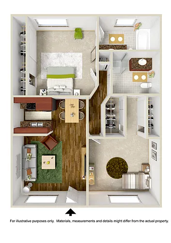 Floor plan 2 Bedroom 2 Bath