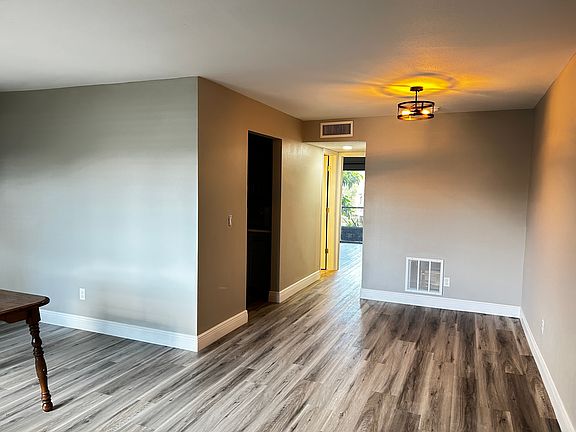 Front door to the bedroom open to the canal
