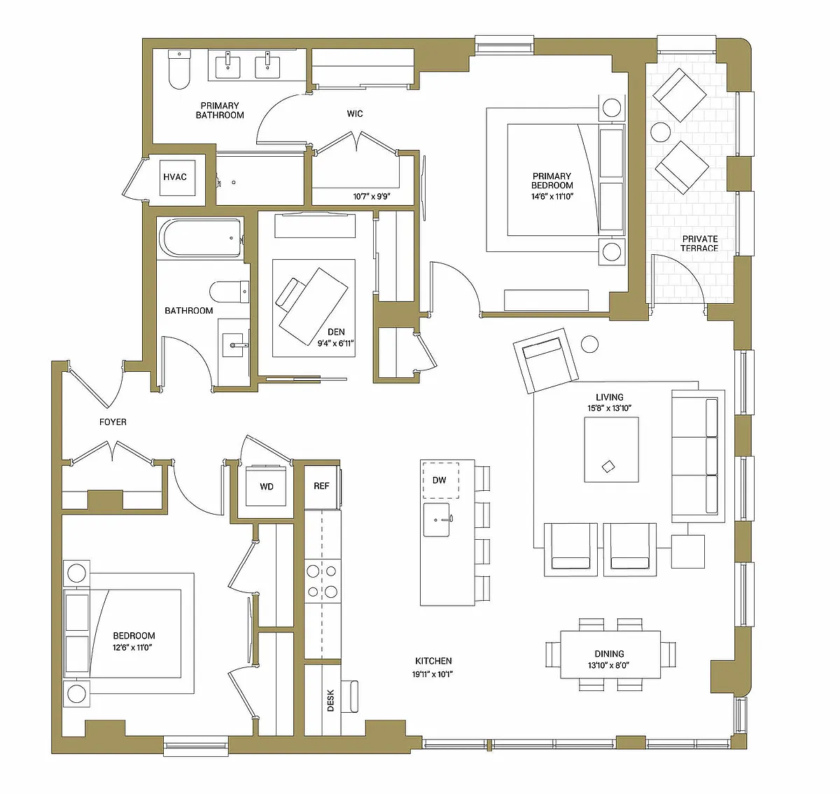 Floor plan B3B Den