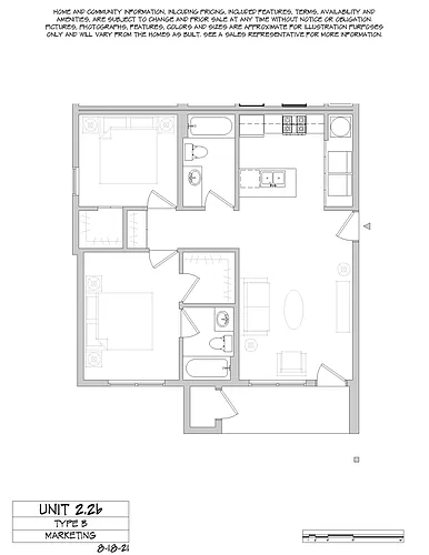 Floor plan 2 Bed 2 Bath A