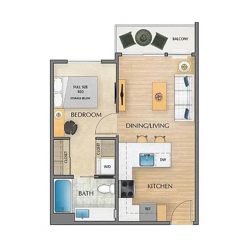 Floor plan 1X1 C
