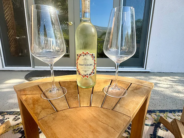 Enjoy a glass of wine or tea on your private deck