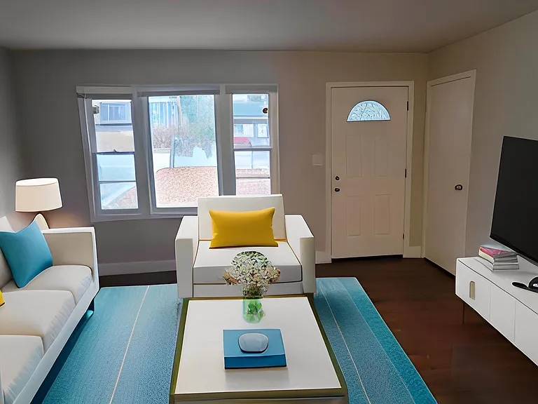 Living room vitually staged