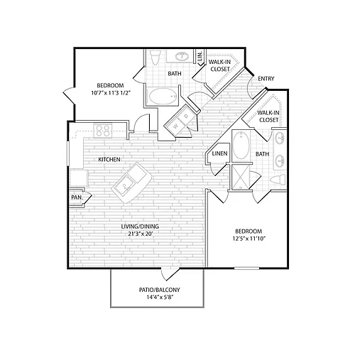 Floor plan B6 - Two Bedroom