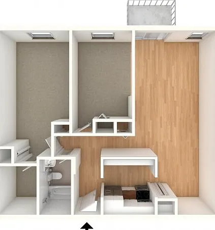 One bedroom den floor plan One bedroom den floor plan