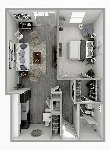 Floor plan 1 Bedroom 1 Bath
