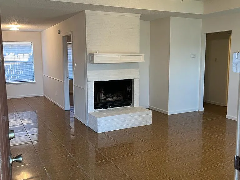 Living room with fire place