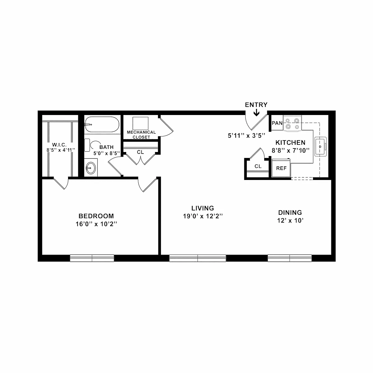 Floor plan 1 Bedroom