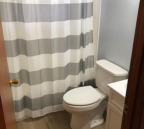 Bathroom with new LVP floor