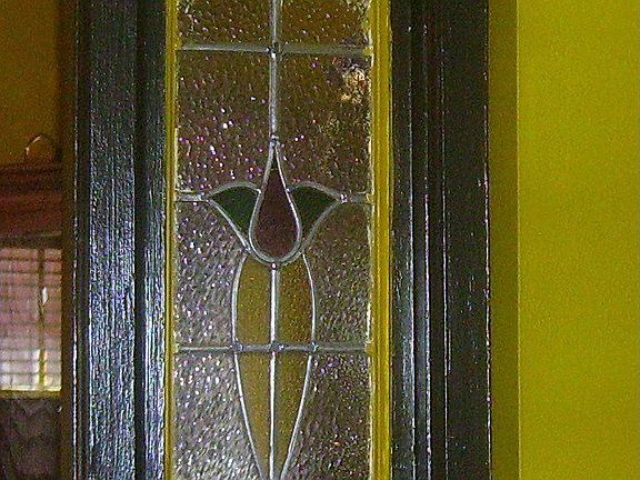 Leaded glass in dining room.