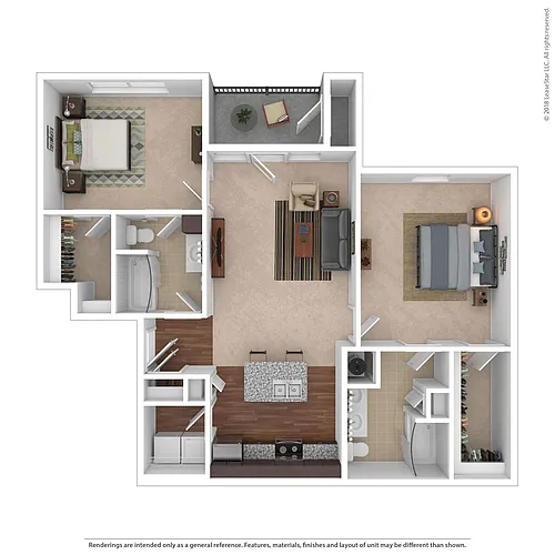 Floor plan Two Bedroom Craftsman Premier