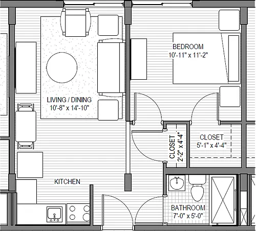 Floor plan 1 Bedroom