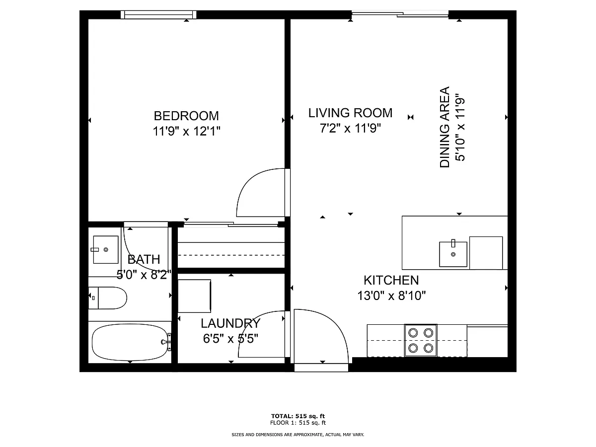 Floor plan One bedroom-Standard