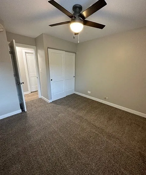 Sliding Closet Doors & Ceiling Fan