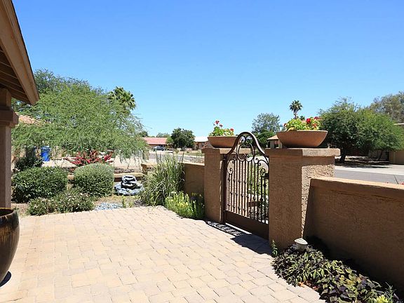 Side view of courtyard