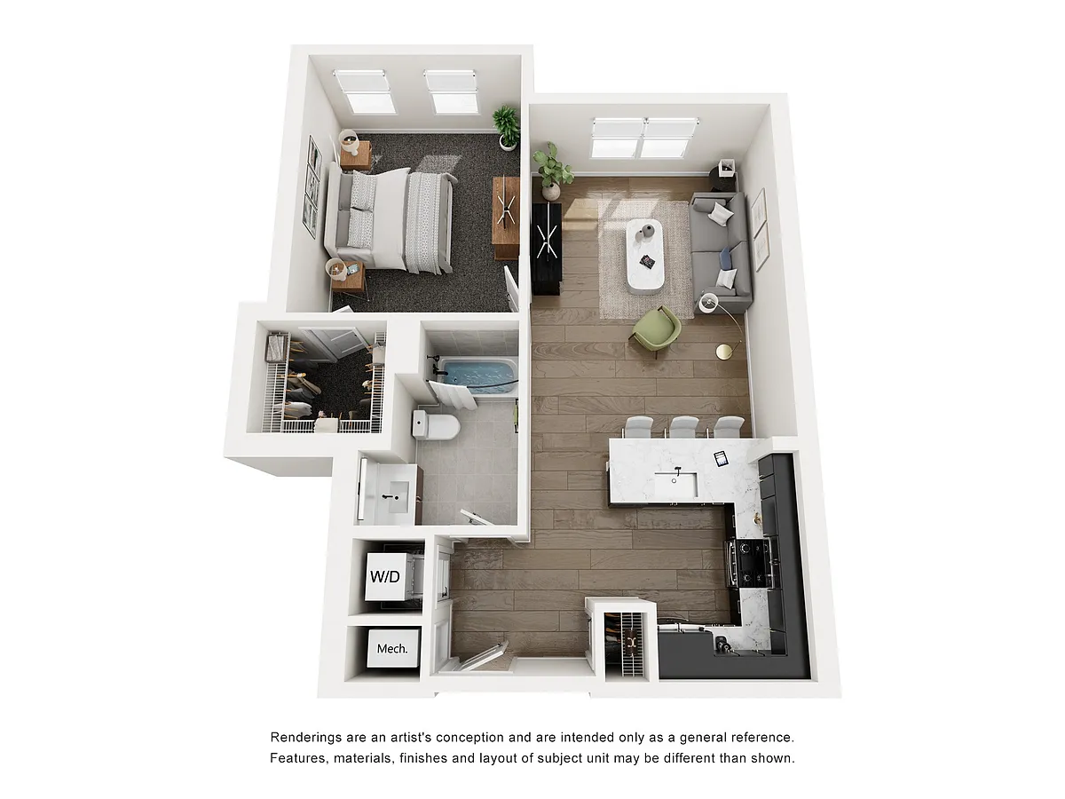 Floor plan A4 (One Bed)