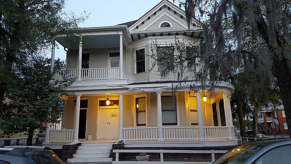 front view, entrance to apt is door on far left