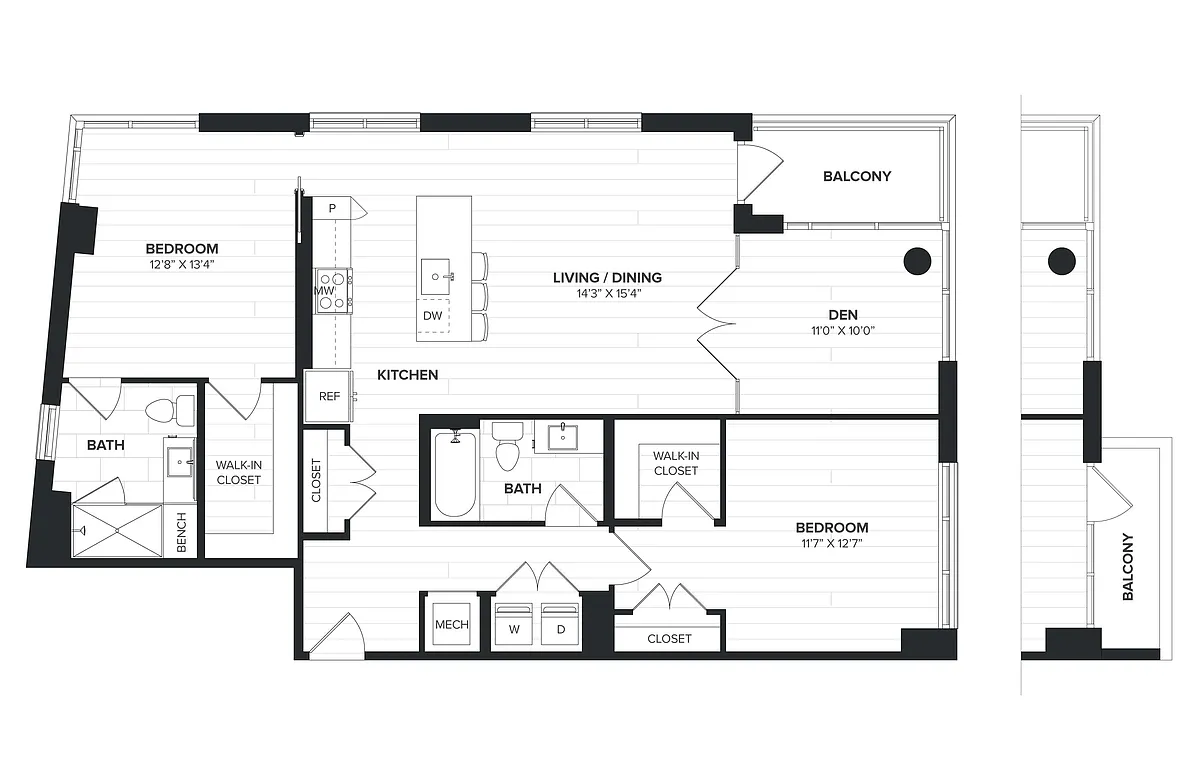 Floor plan 02BRD-01 Den