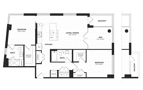Floor plan 02BRD-01 Den