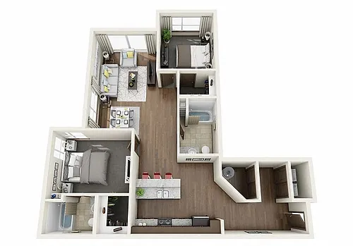 Floor plan 2 Bed K