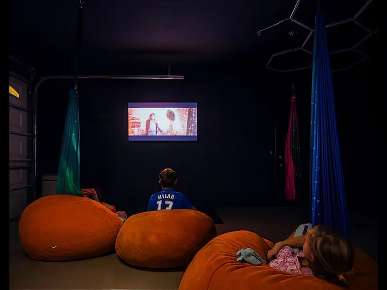 Garage coverted to the perfect safe space for kids